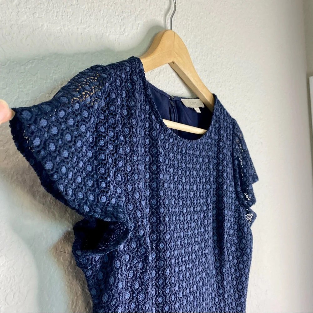 Ann Taylor Loft Navy Crochet Dress - Picture 8 of 11